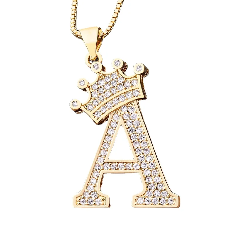 New Luxury Copper Zircon A-Z Crown Alphabet Pendant Chain Necklace Punk Hip-Hop Style Fashion Woman Man Initial Name Jewelry
New Luxury Copper Zircon A-Z Crown Alphabet Pendant Chain Necklace Punk Hip-Hop Style Fashion Woman Man Initial Name Jewelry