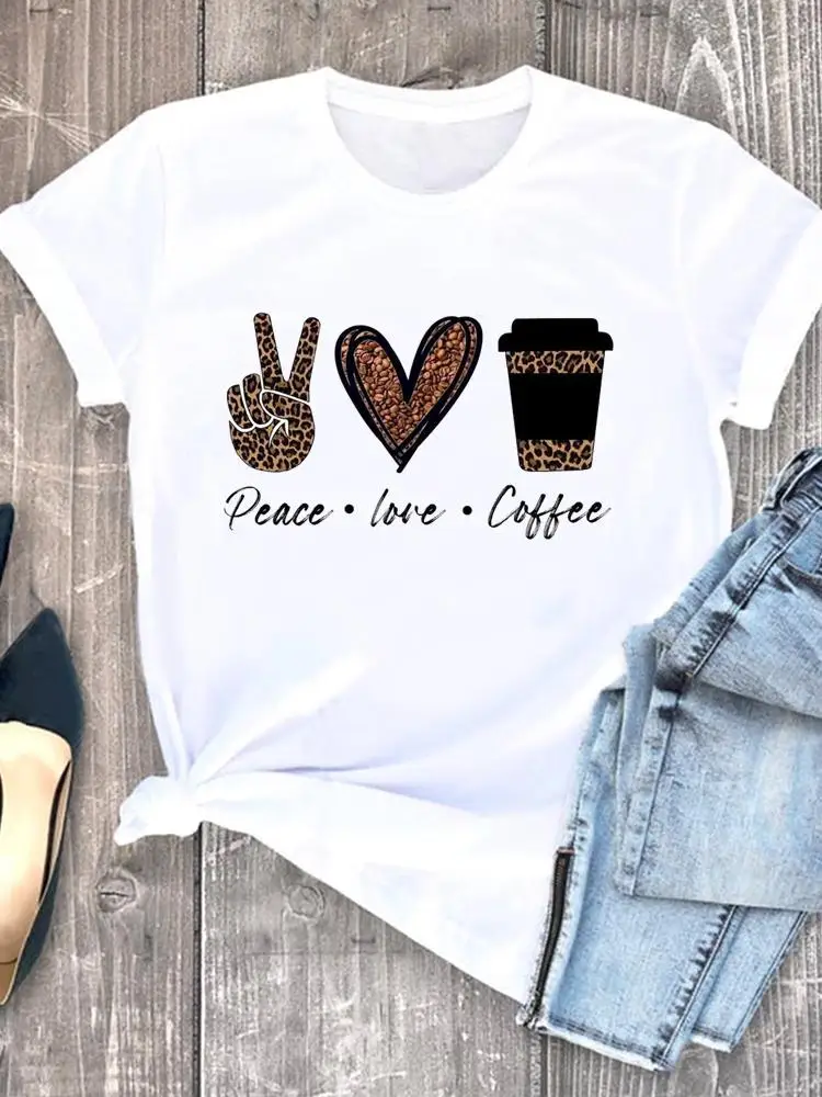 Tee Clothing Coffee Leopard 90s Trend Print Clothes Women Tshirt Female Top Short Sleeve Fashion Casual Summer Graphic T-shirt
Tee Clothing Coffee Leopard 90s Trend Print Clothes Women Tshirt Female Top Short Sleeve Fashion Casual Summer Graphic T-shirt