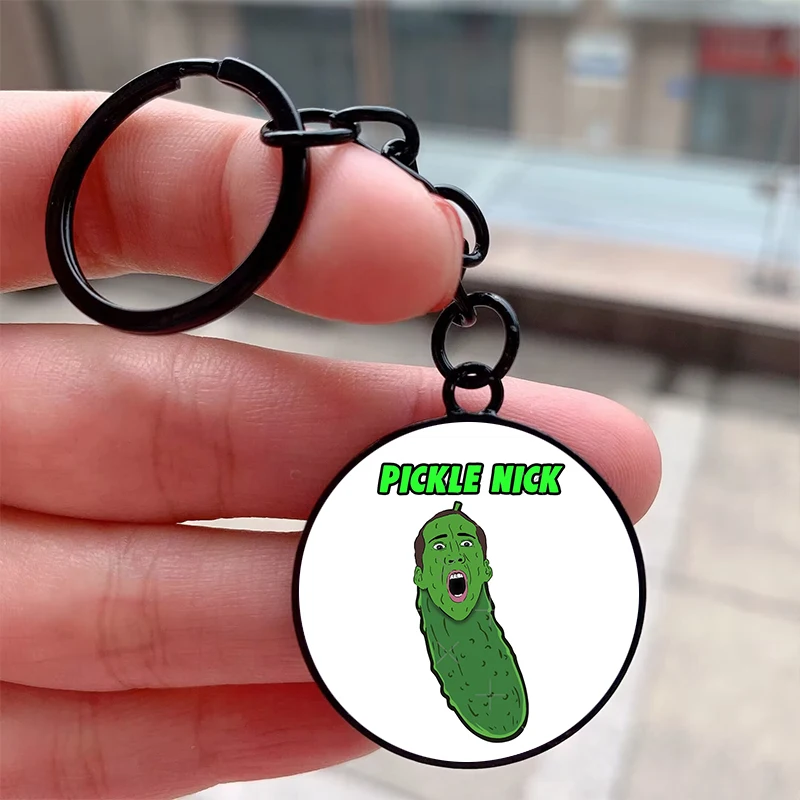 Fashion Nicolas Cage Pickle Pickle nick Cool Motorcycle Backpack Chaveiro Keychain Friend's Keyring Gifts Accessories
Fashion Nicolas Cage Pickle Pickle nick Cool Motorcycle Backpack Chaveiro Keychain Friend's Keyring Gifts Accessories