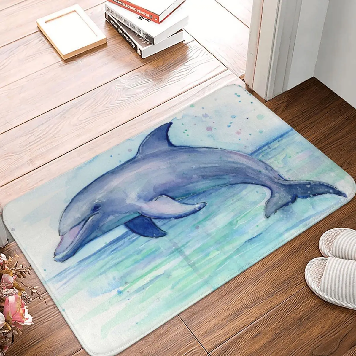 Dolphin Watercolor Doormat Modern Soft Bedroom Living Room Floor Mat Home Rug Carpet Mammal Decoration Foot Pad 
Dolphin Watercolor Doormat Modern Soft Bedroom Living Room Floor Mat Home Rug Carpet Mammal Decoration Foot Pad