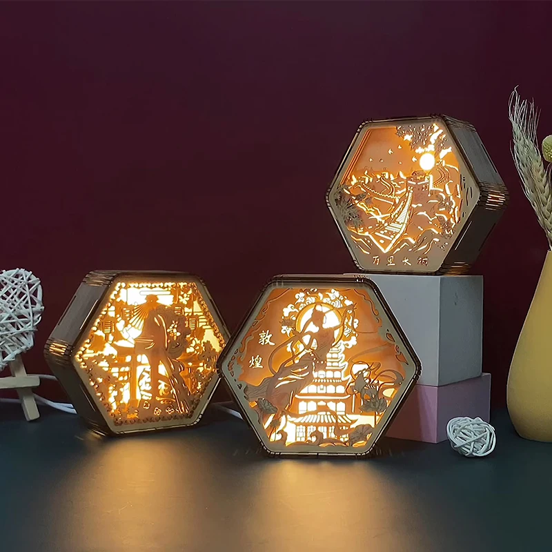2022 New Products 3D Wood Carving Lamp Creative Gift Handicraft Gift Bedside Desk Ornament Table Lamp Paper Carving Lamp
2022 New Products 3D Wood Carving Lamp Creative Gift Handicraft Gift Bedside Desk Ornament Table Lamp Paper Carving Lamp