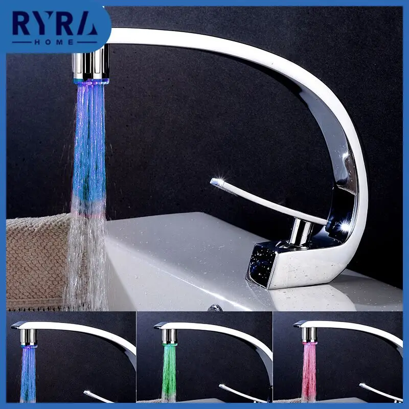 

Sensitive Shower Water Tap Temperature Sensor Led Light Glow Faucet Aerator Tap With Converter Bathroom Kitchen Tools Gadgets