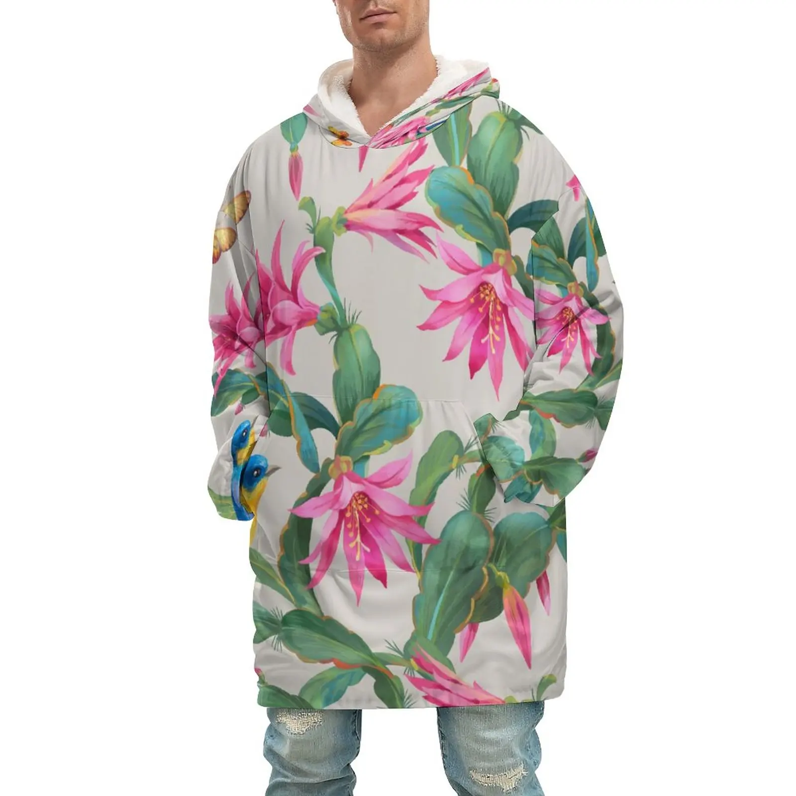 Flowers Birds Super Long Flannel Blanket with Sleeves Winter Hoodies Sweatshirt Men Pullover Fleece Giant TV Blanket Oversized
Flowers Birds Super Long Flannel Blanket with Sleeves Winter Hoodies Sweatshirt Men Pullover Fleece Giant TV Blanket Oversized