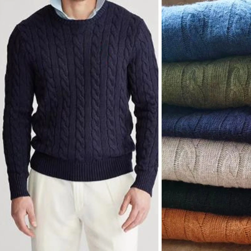 High Quality Men O-neck Small Horse Twisted Wool Sweater Autumn Winter Jersey Jumper Hombre Pull Homme Hiver Pullover Knitted
High Quality Men O-neck Small Horse Twisted Wool Sweater Autumn Winter Jersey Jumper Hombre Pull Homme Hiver Pullover Knitted