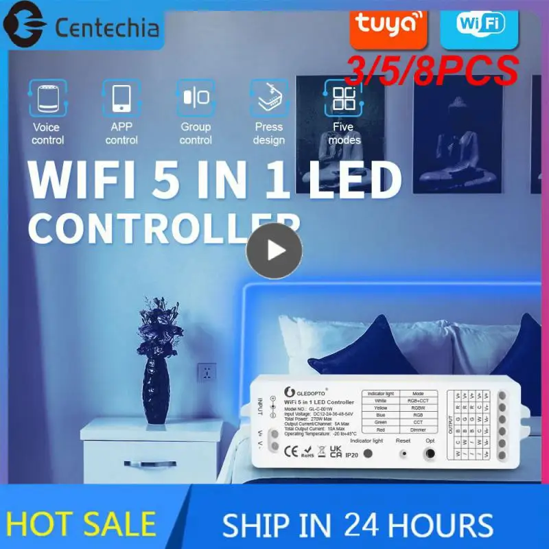 3/5/8PCS Tuya Wifi Led Controller 5 In 1 Rf Remote Strip Light Controller Voice Control Adjust Brightness Switch App Control Diy
3/5/8PCS Tuya Wifi Led Controller 5 In 1 Rf Remote Strip Light Controller Voice Control Adjust Brightness Switch App Control Diy