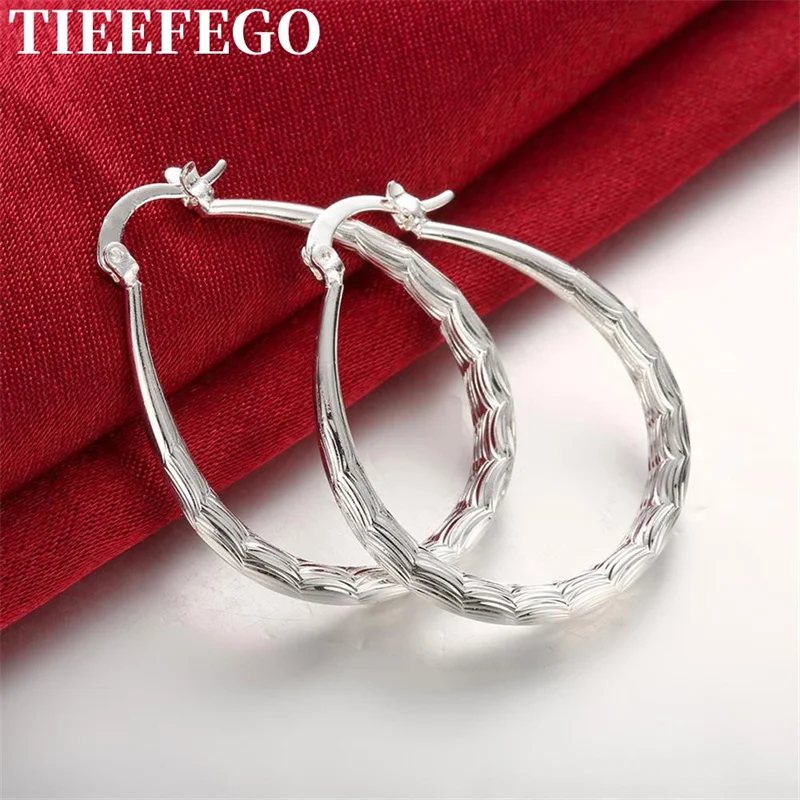 TIEEFEGO 925 Sterling Silver Oval With Print Print Women's Earrings Earrings Fashion Charm Jewelry Wedding Gift
TIEEFEGO 925 Sterling Silver Oval With Print Print Women's Earrings Earrings Fashion Charm Jewelry Wedding Gift