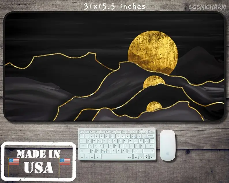 Gold Moon Landscape Desk Mat, Night view of Mountain, Desk Mat Dark, Long Mouse Pad, Mystical Desk Mat, Nature Desk Mat, Cute De
Gold Moon Landscape Desk Mat, Night view of Mountain, Desk Mat Dark, Long Mouse Pad, Mystical Desk Mat, Nature Desk Mat, Cute De