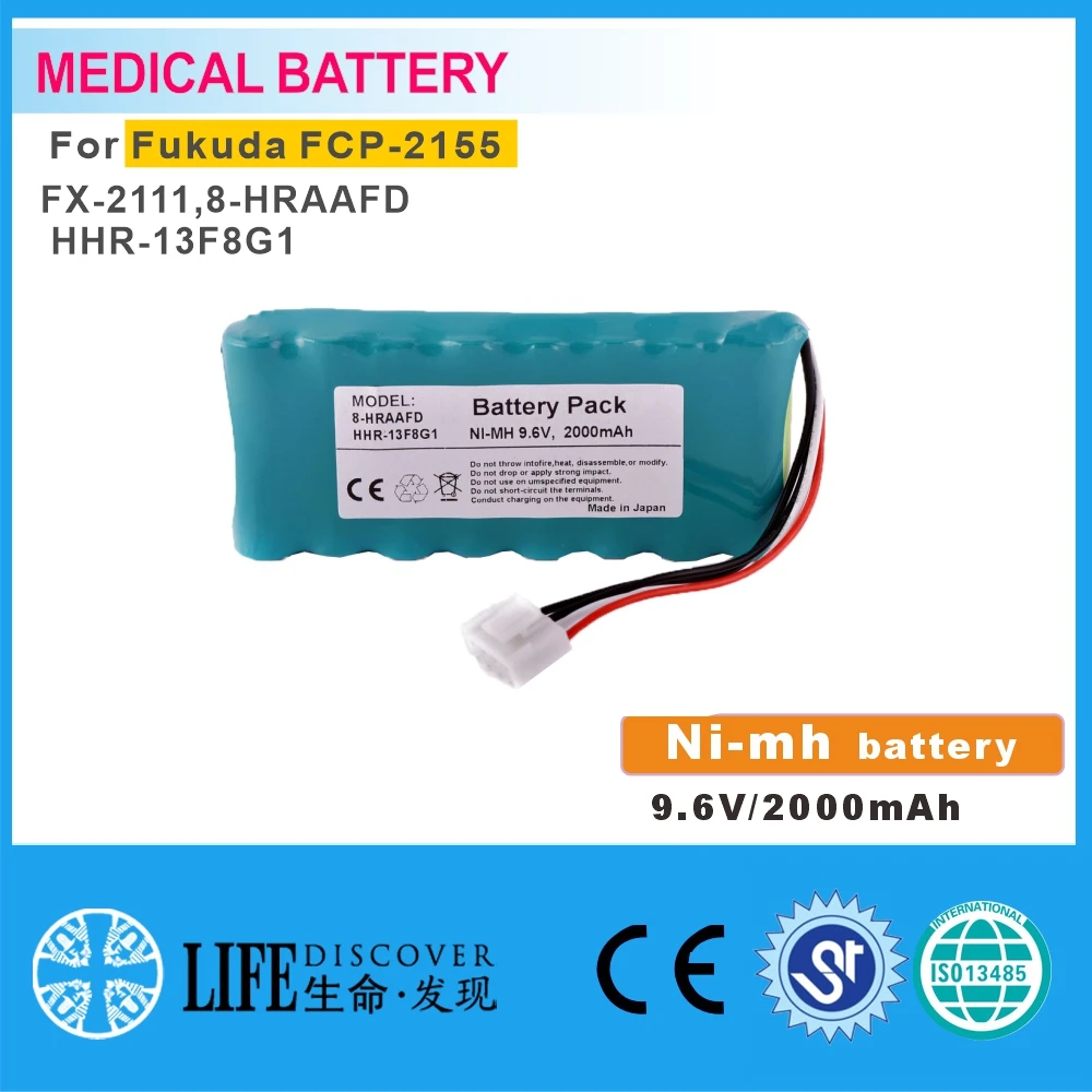 Никель-металлогидридная батарея 9,6 V 2000mAh Fukuda FCP-2155,FX-2111,8-HRAAFD, HHR-13F8G1 EKG machine
Никель-металлогидридная батарея 9,6 V 2000mAh Fukuda FCP-2155,FX-2111,8-HRAAFD, HHR-13F8G1 EKG machine