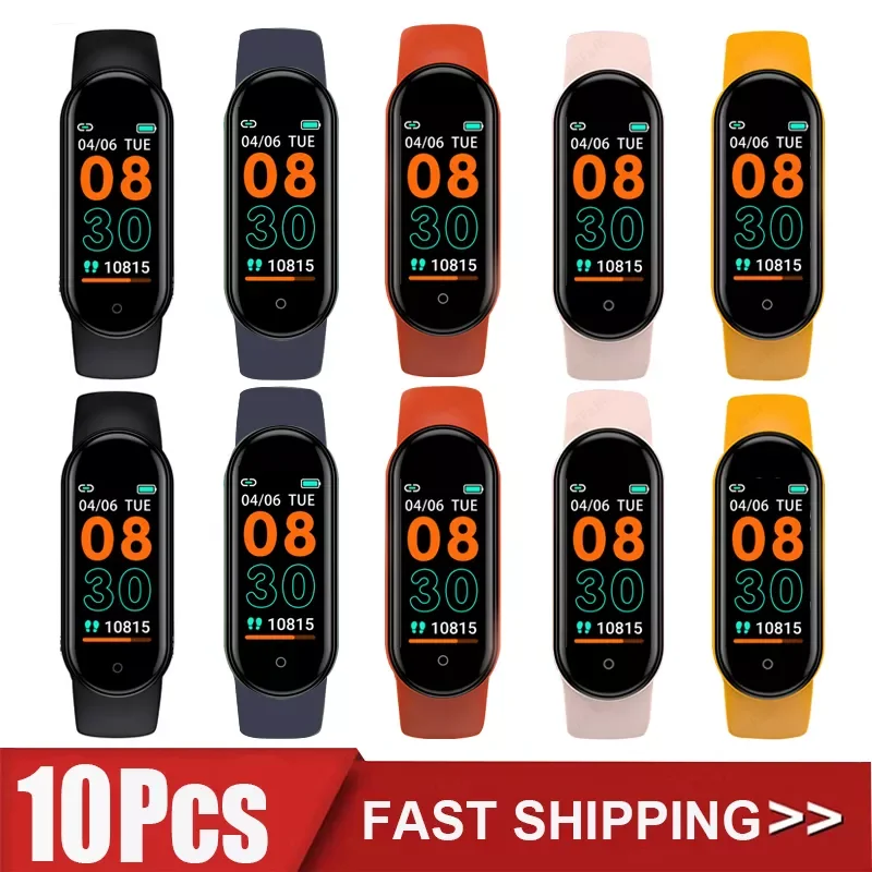 10Pcs M6 Smart Band Men Sport Watch Health Heart Rate Fitness Tracker Pedometer Women Wristband Bracelet for ios Xiaomi Android
10Pcs M6 Smart Band Men Sport Watch Health Heart Rate Fitness Tracker Pedometer Women Wristband Bracelet for ios Xiaomi Android