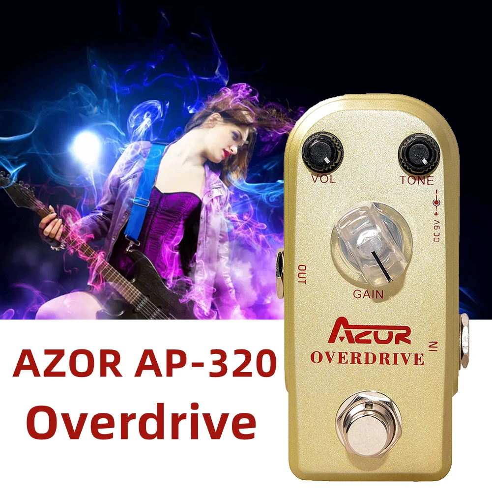 AZOR AP-320 Overdrive Guitar Effect Pedal Vintage Electronic Effect True Bypass 9V Mini Pedal Guitar Parts Dedicated Gain Volume
AZOR AP-320 Overdrive Guitar Effect Pedal Vintage Electronic Effect True Bypass 9V Mini Pedal Guitar Parts Dedicated Gain Volume