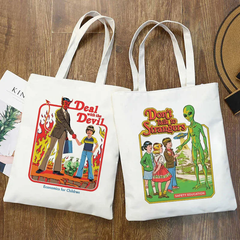 Death Evil Devil Alien Printing New Casual Harajuku Female Shoulder Canvas Bag Ins Large Capacity Tote Vogue Reusable Women Bags
Death Evil Devil Alien Printing New Casual Harajuku Female Shoulder Canvas Bag Ins Large Capacity Tote Vogue Reusable Women Bags