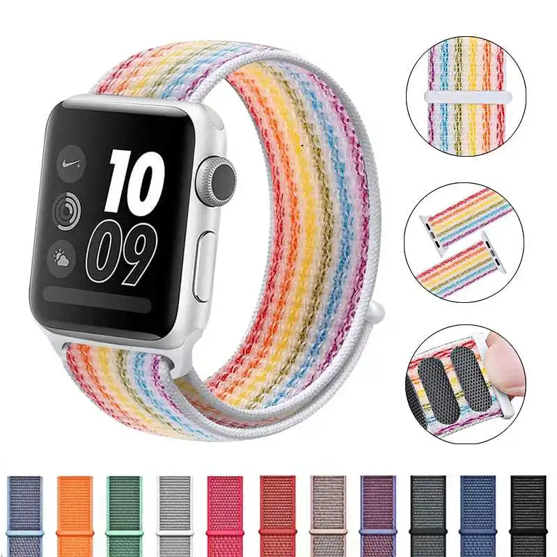 

Mokoemi Nylon Strap For Apple iWath Watch Series 7 41MM iWatch 45MM 6 40MM 44MM SE 5 Band Watch Wristband Bracelet WatchBand