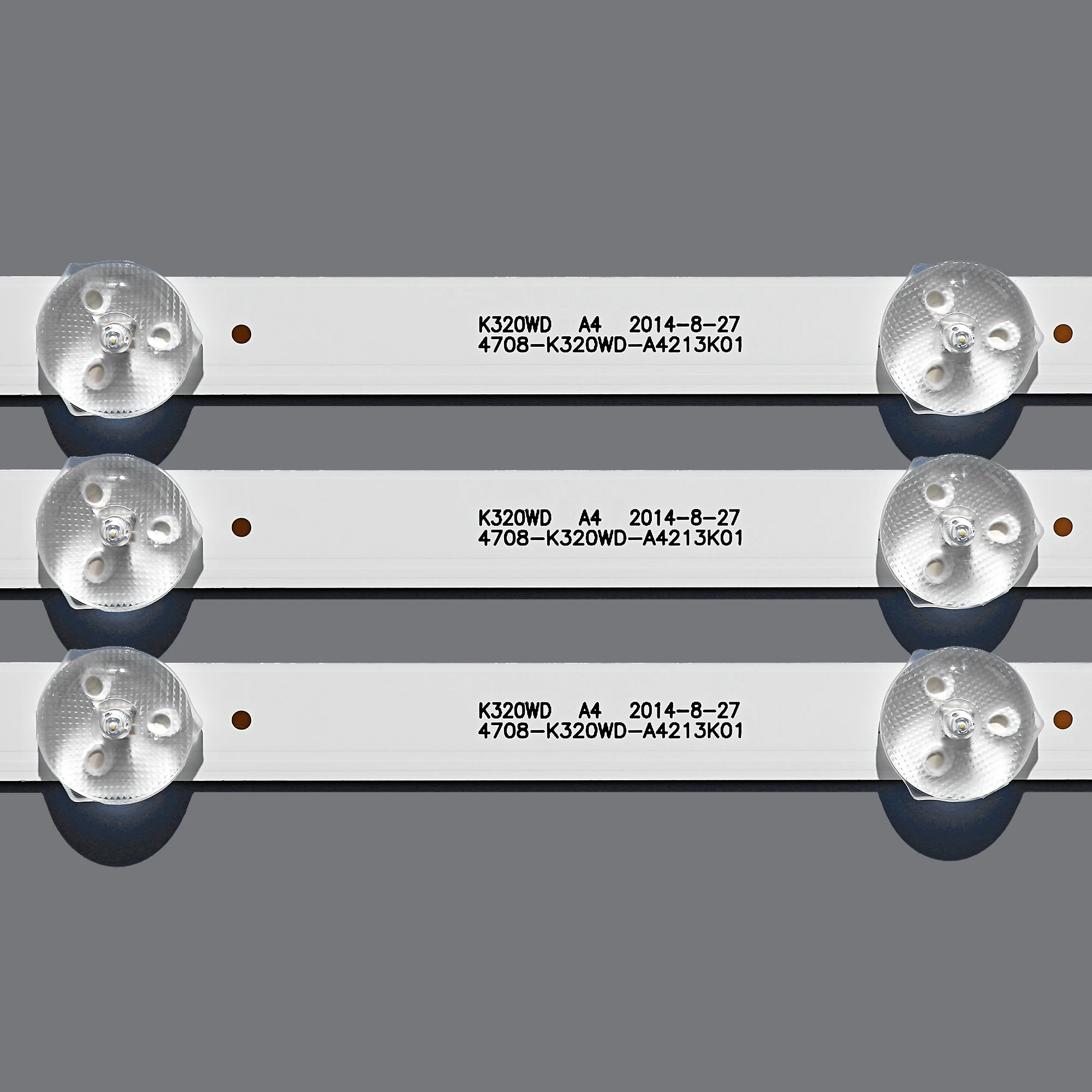3 Pieces/lot New LED strip K320WD 4708-K320WD-A2213K01 A4213K01 471R1055 471R1P53 8 LEDs 618mm for LE32D59 32PFL3045
3 Pieces/lot New LED strip K320WD 4708-K320WD-A2213K01 A4213K01 471R1055 471R1P53 8 LEDs 618mm for LE32D59 32PFL3045
