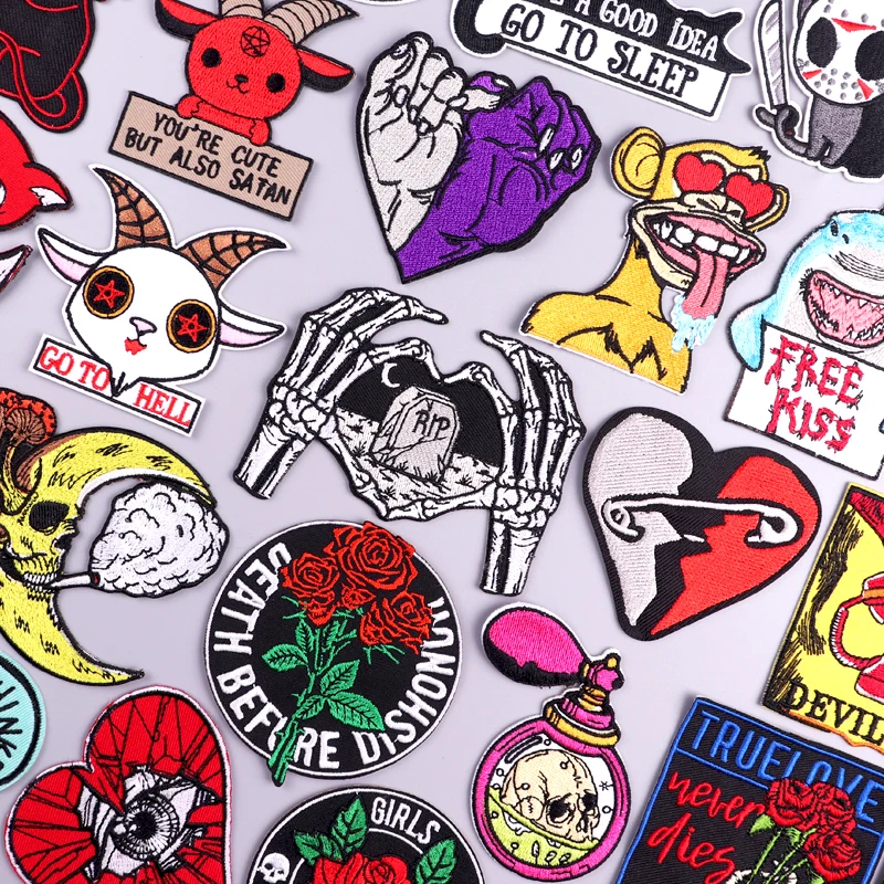 Патчи с вышивкой в стиле панк для одежды, патчи с животными, патчи с утюгом на одежде, патчи с цветочной вышивкой, наклейки на липучке, значки 
Патчи с вышивкой в стиле панк для одежды, патчи с животными, патчи с утюгом на одежде, патчи с цветочной вышивкой, наклейки на липучке, значки