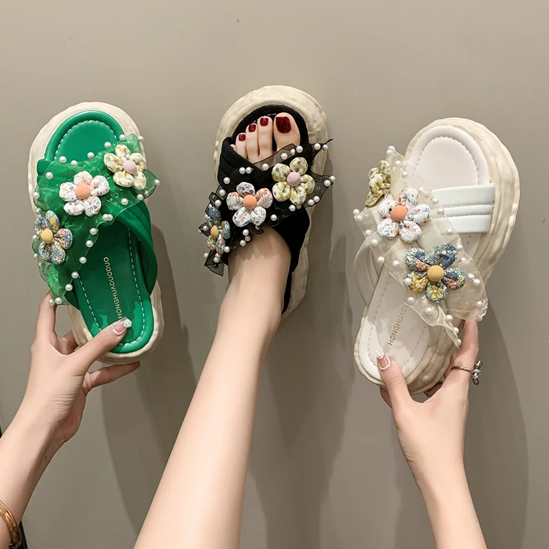 Women's Flip Flops 2022 New Flowers Women's Slippers Lace Pearls Platform Shoes Women's Beach Shoes Women's Summer Footwear
Women's Flip Flops 2022 New Flowers Women's Slippers Lace Pearls Platform Shoes Women's Beach Shoes Women's Summer Footwear