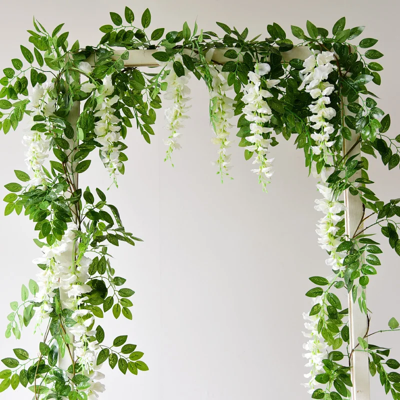 LuanQI 2M Wisteria Artificial Flower Vine Ivy Leaf Garland Silk Rose Flower Rattan String Vine Wedding Arch Flower Garden Decor
LuanQI 2M Wisteria Artificial Flower Vine Ivy Leaf Garland Silk Rose Flower Rattan String Vine Wedding Arch Flower Garden Decor