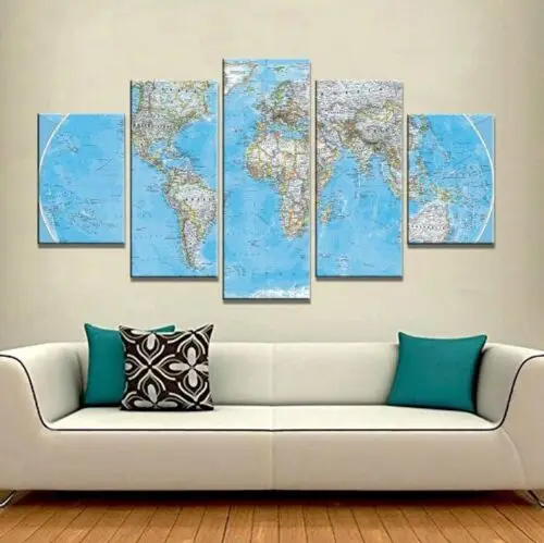5Pcs World Map 5 Pieces Canvas Paintings Poster No Framed Pictures Home Decor Modern Wall 5 Panel Art Room Decor HD Print
5Pcs World Map 5 Pieces Canvas Paintings Poster No Framed Pictures Home Decor Modern Wall 5 Panel Art Room Decor HD Print