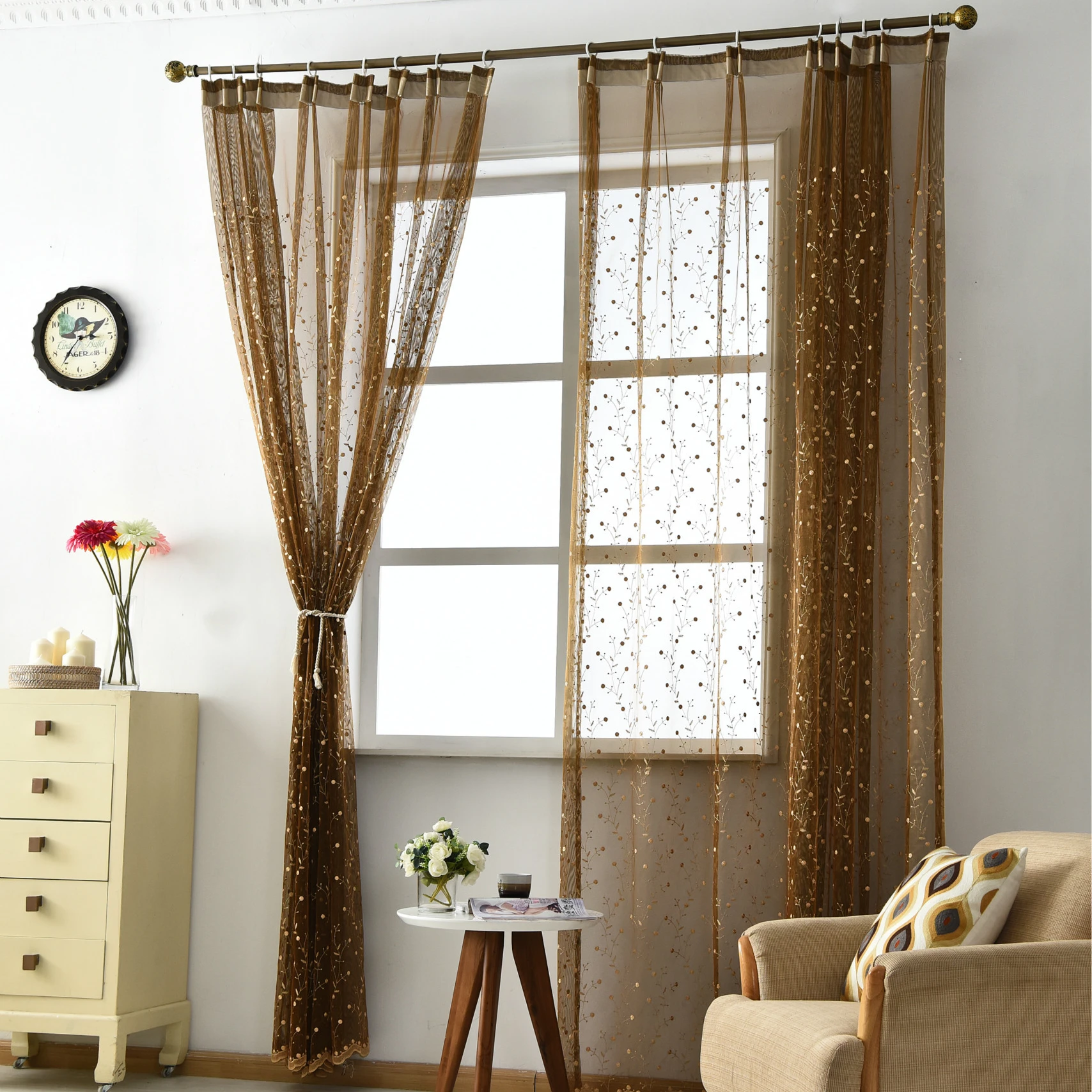 Pastoral Embroidered Window Screens Living Room Dining Room Bedroom Balcony Embroidered Window Screens Semi-Blackout Curtains
Pastoral Embroidered Window Screens Living Room Dining Room Bedroom Balcony Embroidered Window Screens Semi-Blackout Curtains