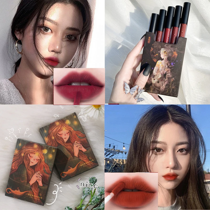 5/6 шт./набор, матовые бархатные помады, с антипригарным покрытием
5/6 шт./набор, матовые бархатные помады, с антипригарным покрытием