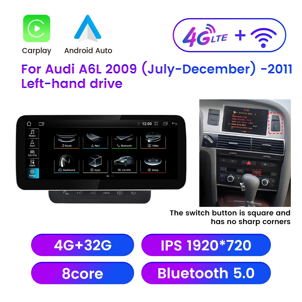 Автомобильная стереосистема Android для Audi A6 2005-2011, GPS-навигация, мультимедийный плеер Carplay, Android Auto, 10,25 дюйма, IPS, Bluetooth, WIFI
Автомобильная стереосистема Android для Audi A6 2005-2011, GPS-навигация, мультимедийный плеер Carplay, Android Auto, 10,25 дюйма, IPS, Bluetooth, WIFI