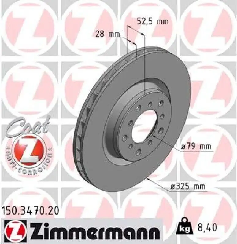 Zimmermann brake disc brake Ø325 mm coat z front left for BMW E46 M3 
Zimmermann brake disc brake Ø325 mm coat z front left for BMW E46 M3