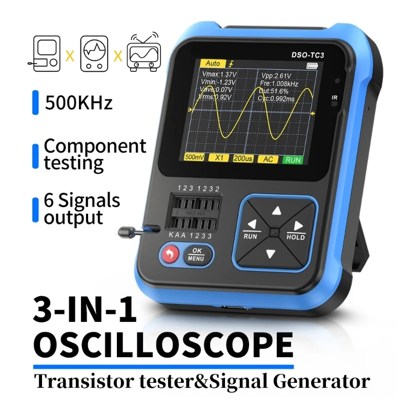 Осциллограф LCR-тестер транзисторов DIY Обнаружение PWM-генератор сигнала DSOTC3 M4YD
Осциллограф LCR-тестер транзисторов DIY Обнаружение PWM-генератор сигнала DSOTC3 M4YD