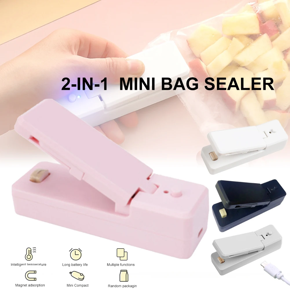 2-in-1 Mini Bag Sealer Rechargeable Portable Heat Sealer And Cutter Handheld Food Bag Sealer Machine For Snack Plastic Fresh Bag
2-in-1 Mini Bag Sealer Rechargeable Portable Heat Sealer And Cutter Handheld Food Bag Sealer Machine For Snack Plastic Fresh Bag