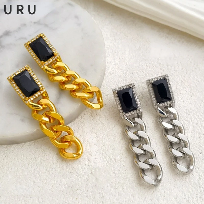 S925 needle Fashion Jewelry Black Earrings 2021 New Trend High Quality Brass Thick Plated Dangle Drop Earrings For Women Gifts
S925 needle Fashion Jewelry Black Earrings 2021 New Trend High Quality Brass Thick Plated Dangle Drop Earrings For Women Gifts
