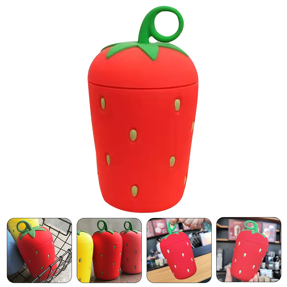 Strawberry Shape Silicone Case Glass Water Cup Household Drinking Cup Travel Mug(300ml)
Strawberry Shape Silicone Case Glass Water Cup Household Drinking Cup Travel Mug(300ml)