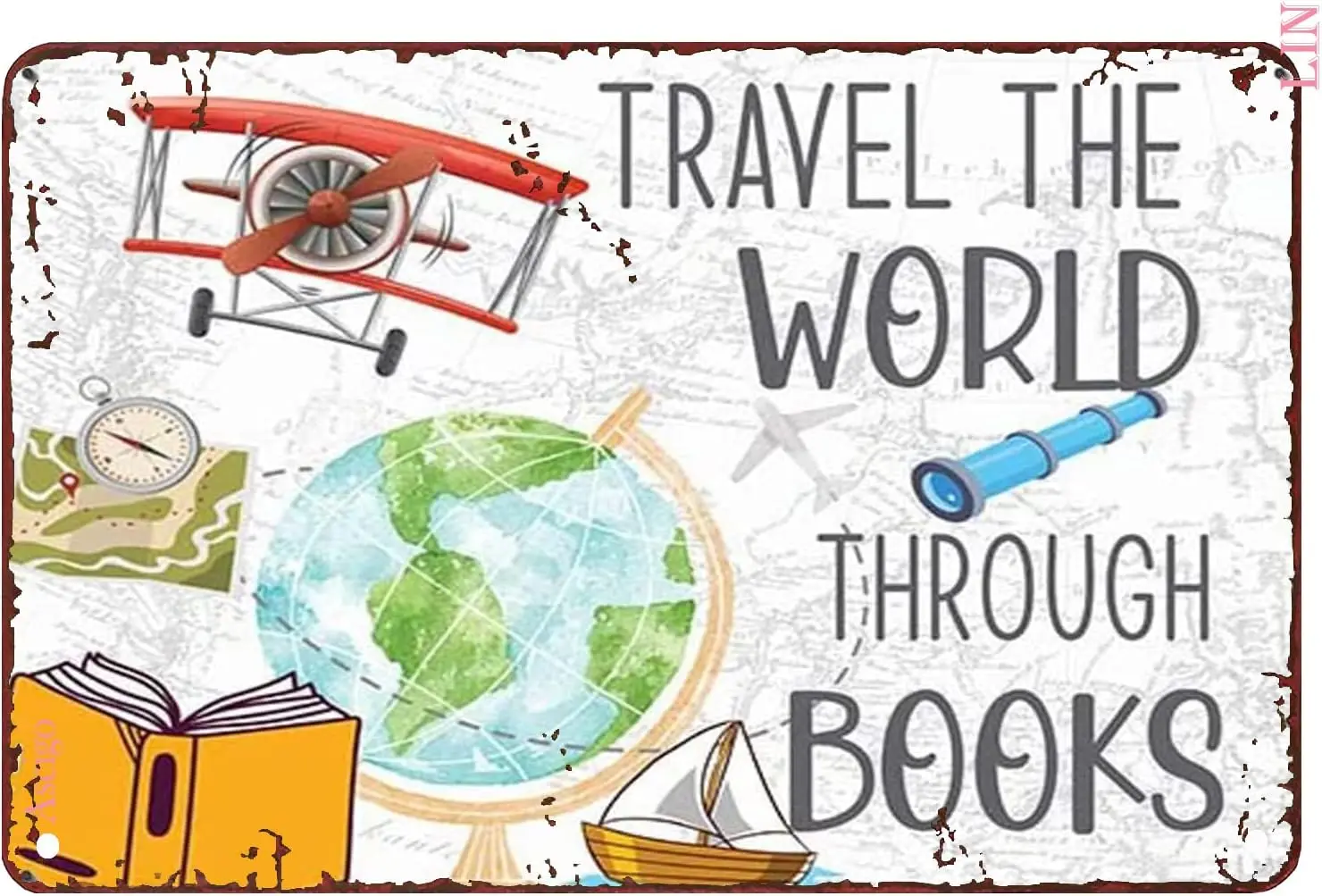 Tn Decor Redng Prntble Плакат Clssroom Nook Trvel The World Through Boods Dventure Lbrry Sg