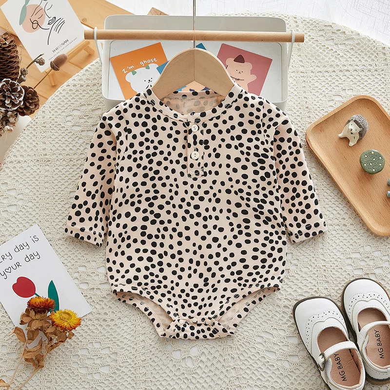 Детское хлопковое боди с длинным рукавом, с леопардовым принтом
Детское хлопковое боди с длинным рукавом, с леопардовым принтом