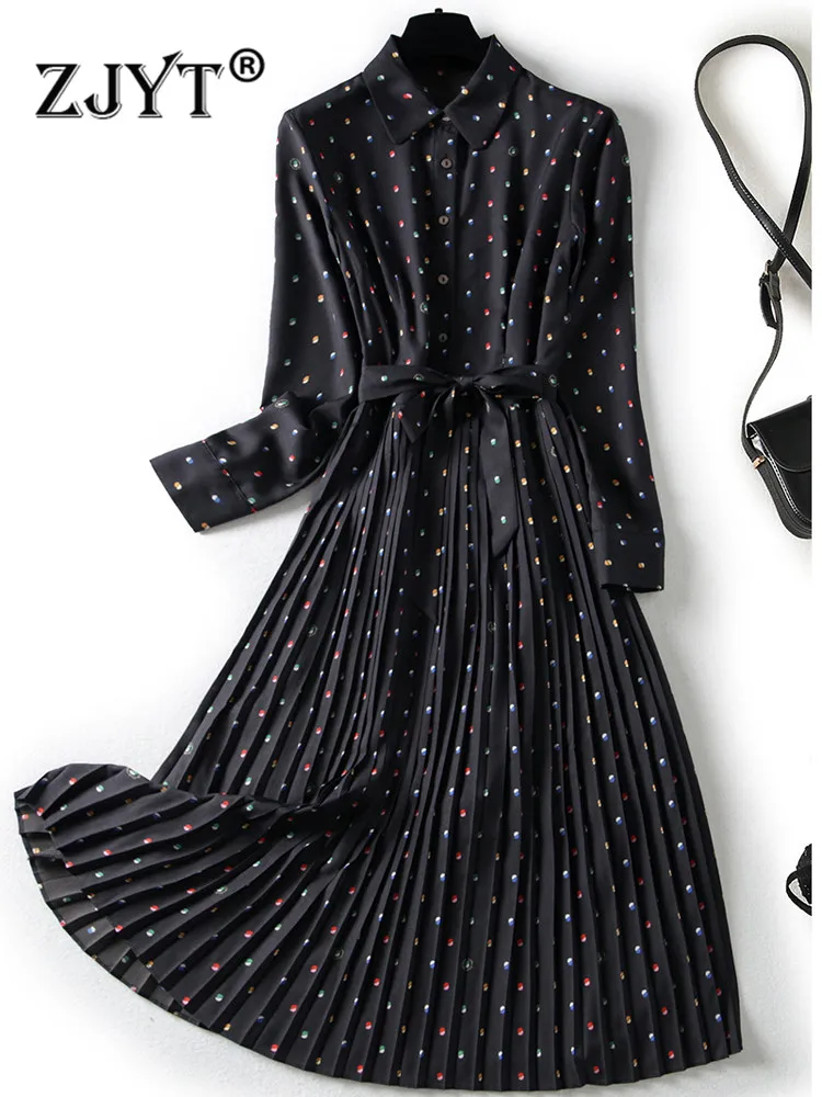 ZJYT Fashion Spring Long Sleeve Vintage Print Shirt Dress for Women 2023 Designer Turn Down Collar Casual Aline Vestidos Black
ZJYT Fashion Spring Long Sleeve Vintage Print Shirt Dress for Women 2023 Designer Turn Down Collar Casual Aline Vestidos Black