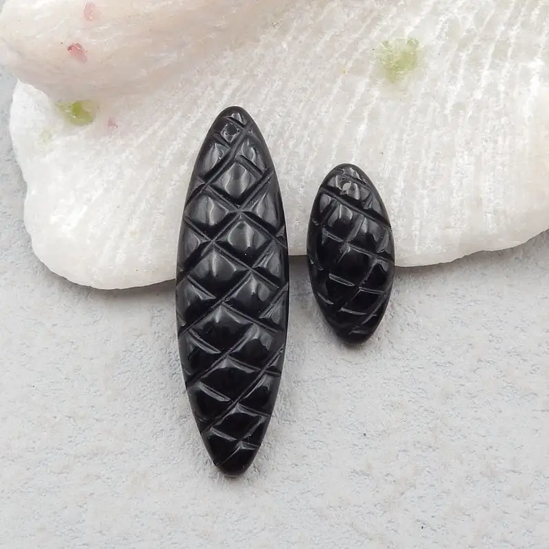 2Pcs Handmade Obsidian DIY Jewelry Drilled Cabochons Pendant Beads 29x12x5mm 20x10x5mm 4g
2Pcs Handmade Obsidian DIY Jewelry Drilled Cabochons Pendant Beads 29x12x5mm 20x10x5mm 4g