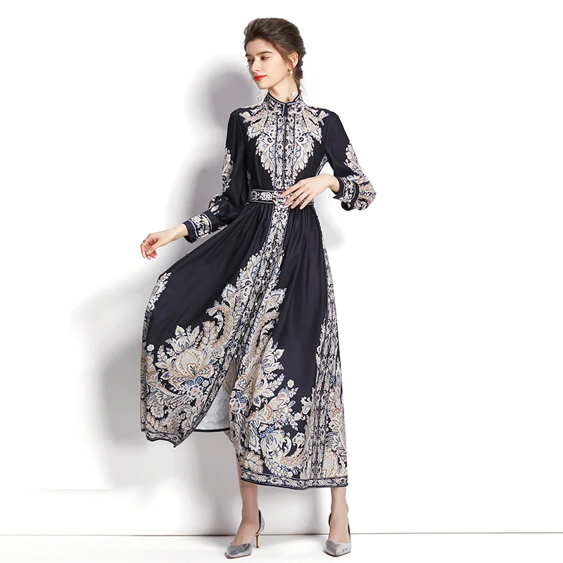SuperAen 2022 Retro Style Lantern Sleeve Long Print Dress A-LINE Stand Collar Printing Fashion Long Dress
SuperAen 2022 Retro Style Lantern Sleeve Long Print Dress A-LINE Stand Collar Printing Fashion Long Dress