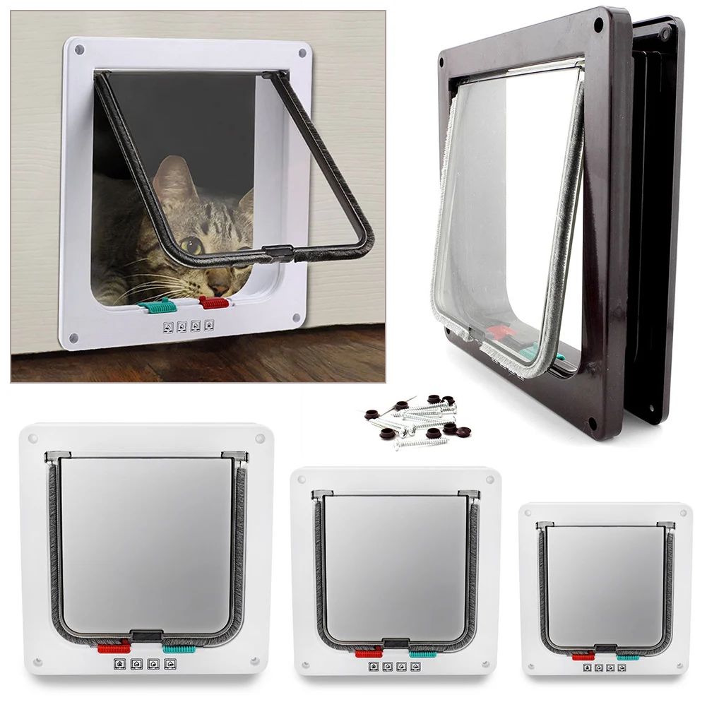 Cat Door 4 Way Locking Cat Flap Door White Brown Pet Doors For Cats Dogs Suitable For Door Wall Enter Freely Easy Install
Cat Door 4 Way Locking Cat Flap Door White Brown Pet Doors For Cats Dogs Suitable For Door Wall Enter Freely Easy Install