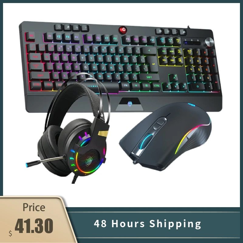 Home Work Business Gaming Combos Keyboard Mouse Headset Set Feel Game 104 Keys 7200DPI Mice Stereo Headset PC Gamer
Home Work Business Gaming Combos Keyboard Mouse Headset Set Feel Game 104 Keys 7200DPI Mice Stereo Headset PC Gamer