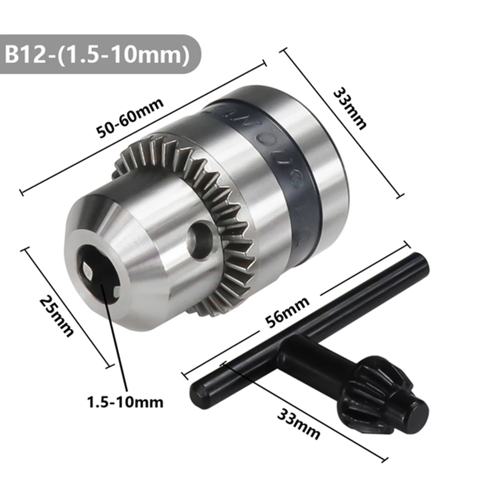 B12 Drill Chuck With Wrench Clamping Range 1.5-10mm CNC Machine Convert Adapter Furadeira E Parafusadeira Drill Machine Tools
B12 Drill Chuck With Wrench Clamping Range 1.5-10mm CNC Machine Convert Adapter Furadeira E Parafusadeira Drill Machine Tools