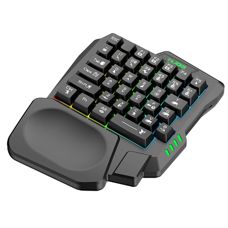 USB Keyboard One-handed Wired 35 Keys Luminous Gaming Keyboards For Tablet Colorful Ergonomics Gamer Keypad Hand Rest
USB Keyboard One-handed Wired 35 Keys Luminous Gaming Keyboards For Tablet Colorful Ergonomics Gamer Keypad Hand Rest