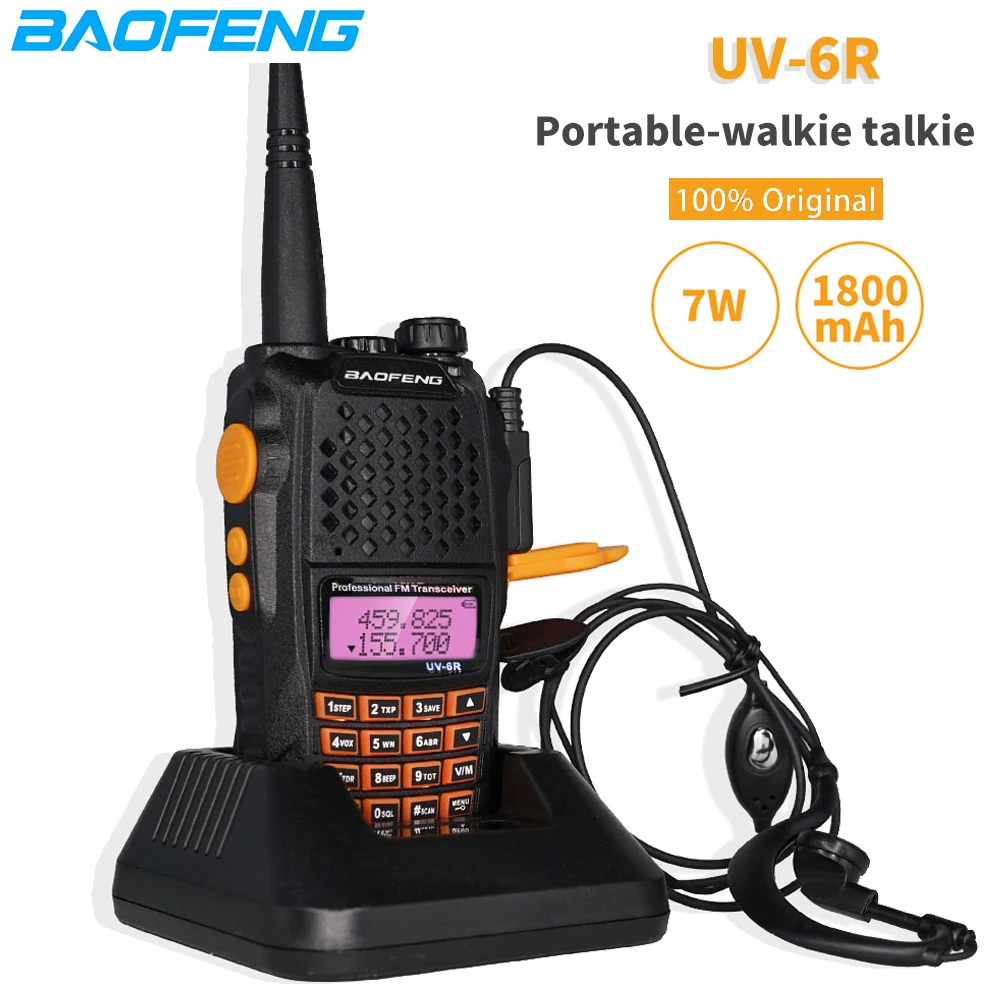 Power 7W BaoFeng UV-6R Walkie Talkie UHF VHF Dual Band Two Way Radio UV6R FM Transceiver Upgrade UV-82 Protable CB Ham Radio 6R
Power 7W BaoFeng UV-6R Walkie Talkie UHF VHF Dual Band Two Way Radio UV6R FM Transceiver Upgrade UV-82 Protable CB Ham Radio 6R