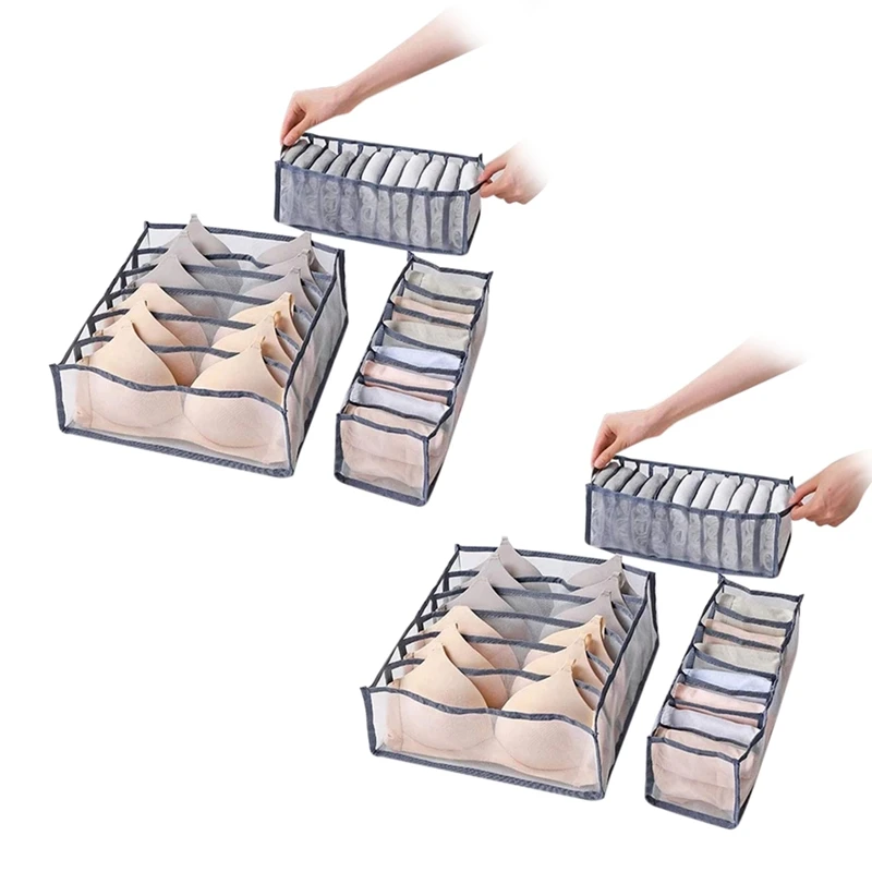 Органайзер для нижнего белья, ящик-разделитель, набор из 6 складных коробок для хранения в шкафу, подходит для организации нижнего белья
Органайзер для нижнего белья, ящик-разделитель, набор из 6 складных коробок для хранения в шкафу, подходит для организации нижнего белья