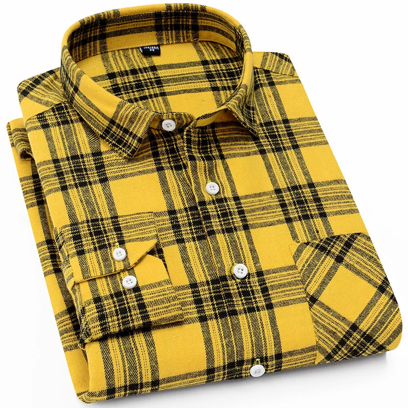 Casual plaid long-sleeve shirts for men cotton soft chemise tops fashion social korean single pocket clothes retro streetwear 
Casual plaid long-sleeve shirts for men cotton soft chemise tops fashion social korean single pocket clothes retro streetwear