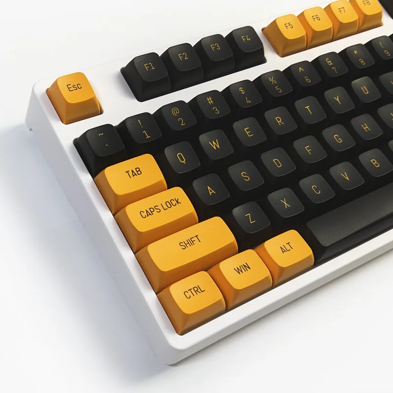 148 Keys PBT Keycaps Yellow Black Key Cap CSA Profile Double Shot MX Cross Axis Switch for Mechanical Keyboard 61 68 87 104 108
148 Keys PBT Keycaps Yellow Black Key Cap CSA Profile Double Shot MX Cross Axis Switch for Mechanical Keyboard 61 68 87 104 108