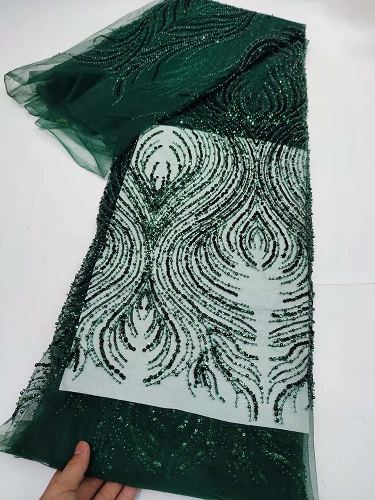 Green With Beads Embroidery African Soft Tulle Lace Fabric 2022 High Quality Sequins French Nigerian Lace Fabric for Party Dress
Green With Beads Embroidery African Soft Tulle Lace Fabric 2022 High Quality Sequins French Nigerian Lace Fabric for Party Dress