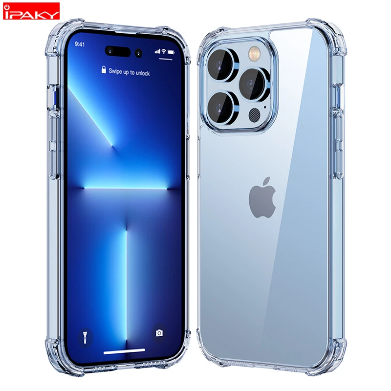 

for iPhone 14 13 12 Case IPAKY 14 Pro 14 Plus Anti-Yellowing HD Clear Airbags Shockproof Cover for iPhone 12 13 14 Pro Max Case