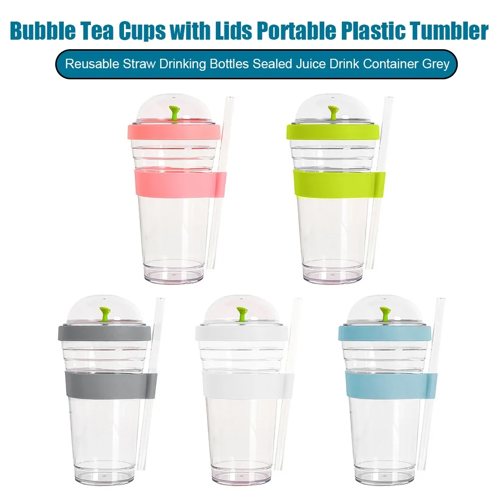480ML Bubble Tea Cups with Lids Portable Plastic Tumbler Reusable Straw Drinking Bottles Sealed Juice Drink Container
480ML Bubble Tea Cups with Lids Portable Plastic Tumbler Reusable Straw Drinking Bottles Sealed Juice Drink Container