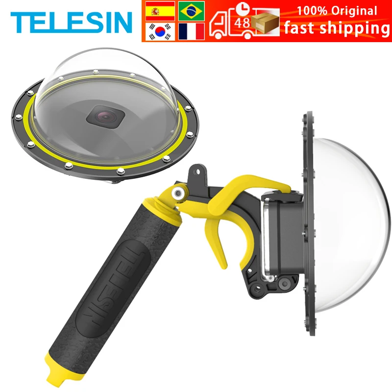 TELESIN 30M Dome Port For GoPro 8 Waterproof Case Diving Housing 6'' Floating Handle Trigger For GoPro Hero 8 Camera Accessories
TELESIN 30M Dome Port For GoPro 8 Waterproof Case Diving Housing 6'' Floating Handle Trigger For GoPro Hero 8 Camera Accessories