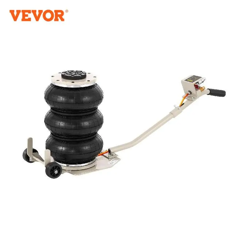 

VEVOR Pneumatic Car Jack 3 Ton Triple Bag Air Jack for Vehicle Truck SUV Long Handle Lifting W/ Wheels Auto Repair Tool