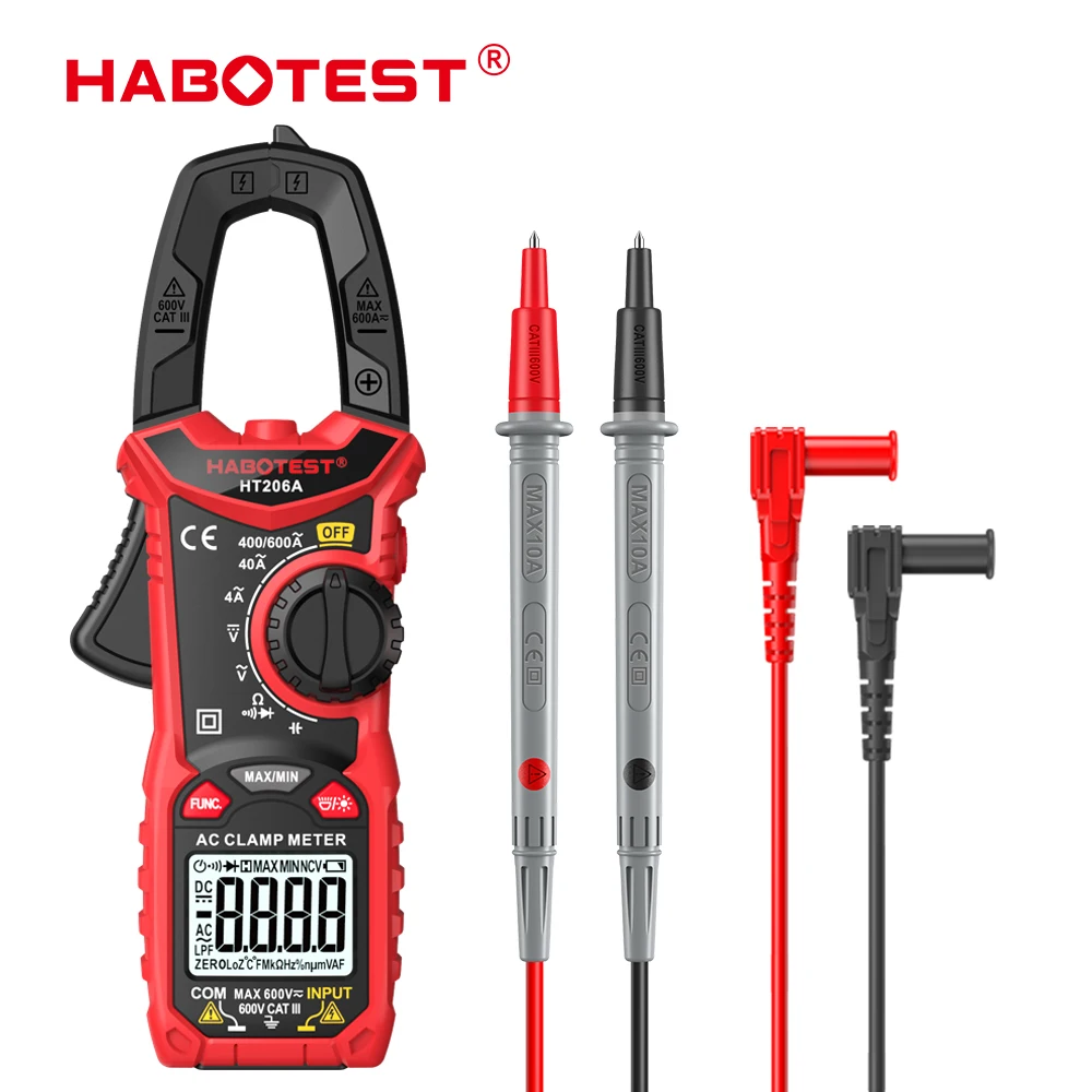 HABOTEST Digital Clamp Meter Professional AC DC Current 600V 600A True RMS Clamp Multimeter Capacitance Ohm Hz Amp Ammeter
HABOTEST Digital Clamp Meter Professional AC DC Current 600V 600A True RMS Clamp Multimeter Capacitance Ohm Hz Amp Ammeter