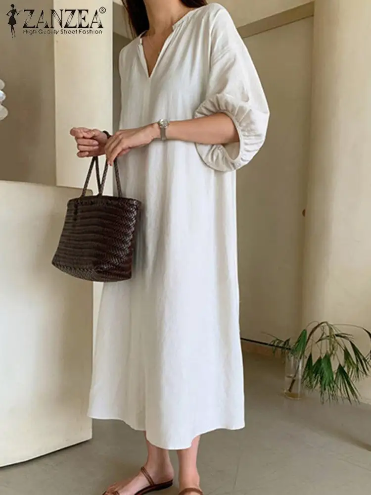 Casual Beach Dresses Oversized Chic Holiday Puff Sleeve Sundress 2022 ZANZEA Elegant Solid Vestidos Women Summer Long Maxi Dress
Casual Beach Dresses Oversized Chic Holiday Puff Sleeve Sundress 2022 ZANZEA Elegant Solid Vestidos Women Summer Long Maxi Dress