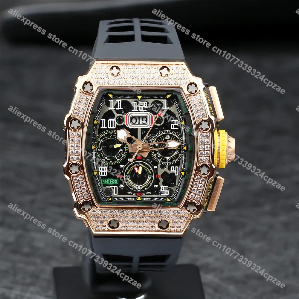 Мужские часы с хронографом Flyback RM11-03, цвета розового золота с бриллиантами, новинка 2023
Мужские часы с хронографом Flyback RM11-03, цвета розового золота с бриллиантами, новинка 2023